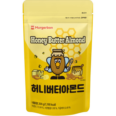 韓國MURGERBON 蜂蜜奶油杏仁 200g/包（KW165/407490）